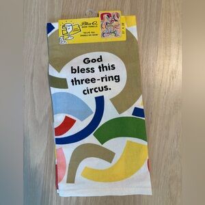 NWT Dish Towel “God Bless This Three-Ring Circus”